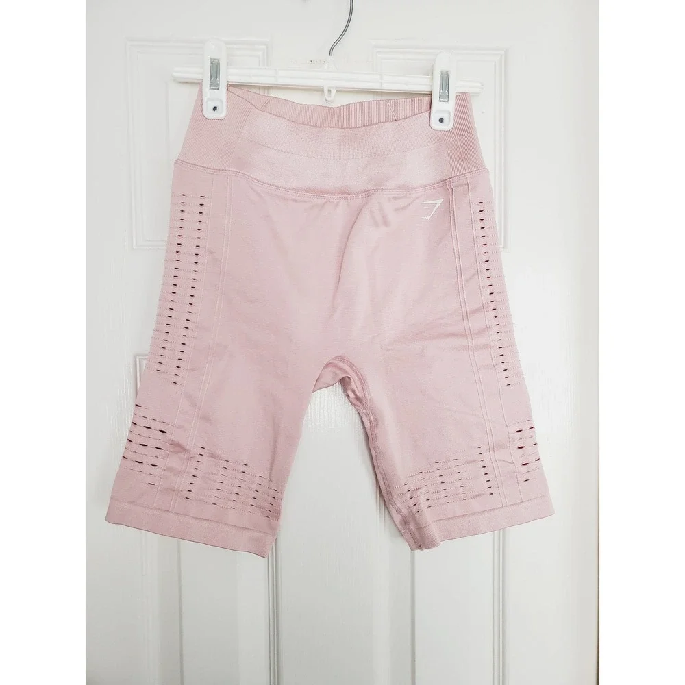 Gymshark‎ Energy+ Perforated Seamless Biker Shorts Pink High Waisted Gym S